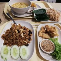 Our meal. 4 dished 270 baht at Khun Churn - MBK in Bangkok