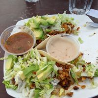 Raul's tacos (I already ate one) at Aunt Yese's Home Cooking in Garden Grove