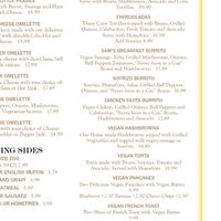 Vegan specialties on the menuu  at Aunt Yese's Home Cooking in Garden Grove