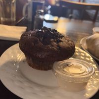 Vegan chocolate muffin with vegan butter   at Aunt Yese's Home Cooking in Garden Grove