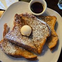 Vegan French toast with vegan butter and syrup. at Aunt Yese's Home Cooking in Garden Grove