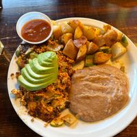 Vegan scrambled plate at Aunt Yese's Home Cooking in Garden Grove