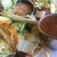 Breakfast tacos (the ones with potatoes). Very good!  at Aunt Yese's Home Cooking in Garden Grove