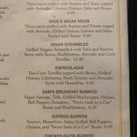 Vegan menu part one  at Aunt Yese's Home Cooking in Garden Grove