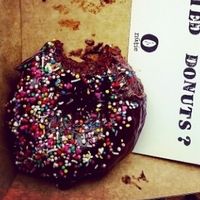 chocolate fudge vegan and gf doughnut at Nutie Donuts in Balmain