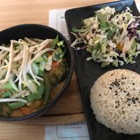 Mango curry with rice  at Wegeguru in Warsaw