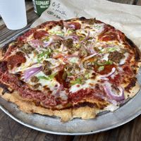 Build your own pizza with vegan cheese  at Bambino's Urban Pizzeria in Colorado Springs