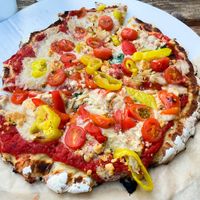 Build your own pizza with vegan cheese  at Bambino's Urban Pizzeria in Colorado Springs