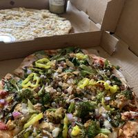 Vegan pizza, breadsticks and ranch at Bambino's Urban Pizzeria in Colorado Springs