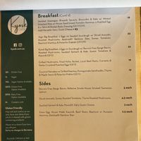 menu at KYOsk Cafe in Ocean Grove