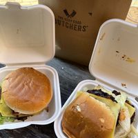 The Cascadia burger (left) & the Very Big Mac burger (on the right) at The Very Good Butchers in Victoria