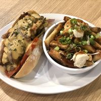 Philly cheesesteak and side of poutine   at The Very Good Butchers in Victoria