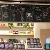 Menu and pickles/relishes to go  at The Very Good Butchers in Victoria