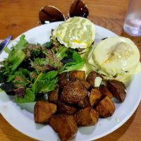 "Farm fresh tofu eggs" benny at The Very Good Butchers in Victoria