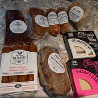 Contents of the Deluxe Charcuterie Box (frozen) at The Very Good Butchers in Victoria