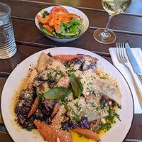 Spinach ravioli at SIGGIS v/gan dine & co. in Munich