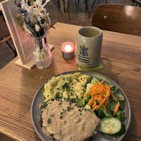 Schnitzel and a beer   at SIGGIS v/gan dine & co. in Munich