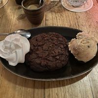Chocolate cookie with ice cream and cream (5,40€)  at SIGGIS v/gan dine & co. in Munich