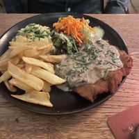 The vegan schnitzel   at SIGGIS v/gan dine & co. in Munich