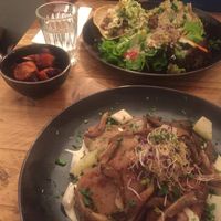 Tacos and the Bavarian dish  at SIGGIS v/gan dine & co. in Munich