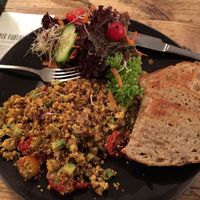 Scrambled tofu eggs - Delicious!! at SIGGIS v/gan dine & co. in Munich