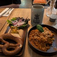 Lasagne and obazda at SIGGIS v/gan dine & co. in Munich