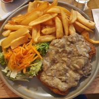 Schnitzel at SIGGIS v/gan dine & co. in Munich