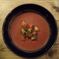 Beet and chestnut soup at SIGGIS v/gan dine & co. in Munich