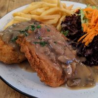 Schnitzel at SIGGIS v/gan dine & co. in Munich
