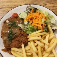 Schnitzel at SIGGIS v/gan dine & co. in Munich