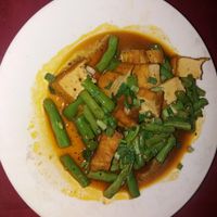 Tofu with green beans at Nocturnal Artist in Hoi An