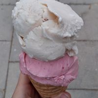 strawberry & vanilla at King's Ice Cream in Dimona