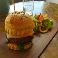 Burger with pineapple at SHAKA - Bohol in Panglao