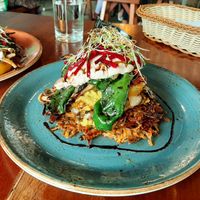 The Stack - mushroom & spinach on potato rosti. at SHAKA - Bohol in Panglao