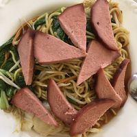 Fried noodles with veggie ham  at Kuaile Vegetarian Food in Phnom Penh