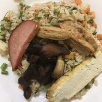 Fried rice with “stinky” vegetables (I believe it should be fragrant because there was no stinkiness!)  at Kuaile Vegetarian Food in Phnom Penh