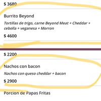 Menu  at Loving Hut - Palermo in Buenos Aires