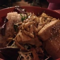 tofu mushrooms stir fry at Koriente in Austin