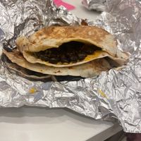 Beans and cheese quesadilla  at El Pelon Taqueria in Brighton