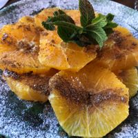 Orange salad with cinnamon  at Zeitoun Cafe in Marrakech