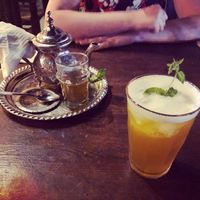 Hot and iced mint teas at Zeitoun Cafe in Marrakech