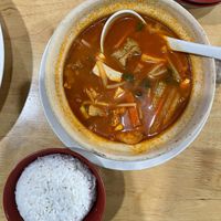 🍚Korean Tofu Soup Rice RM16.00 (request to omit egg)
Discount: 10% 1 x RM 14.40
 at Lohas Vegetarian Bistro in Petaling Jaya