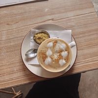 Latte with Soya-coconut blend at Bodhi Greens in Dharamshala