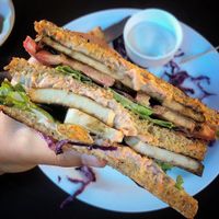 Tofu breakfast sandwich  at Bodhi Greens in Dharamshala
