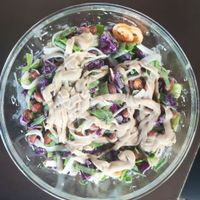 Amazing noodle peanut salad at Bodhi Greens in Dharamshala