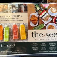 Front of Menu at The Seed in Boca Raton