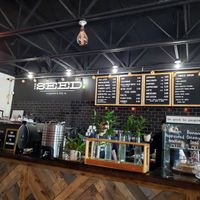 Coffee, juice and light food options. at The Seed in Boca Raton
