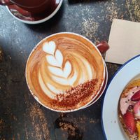 Almond & cashew Capuccino at Folk in Byron Bay