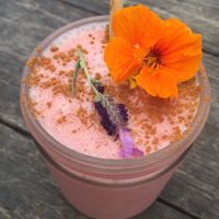 Delicious Strawberry & Rosewater Smoothie at Folk in Byron Bay
