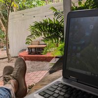 Nice comfy space for work or relaxing. at Folk in Byron Bay